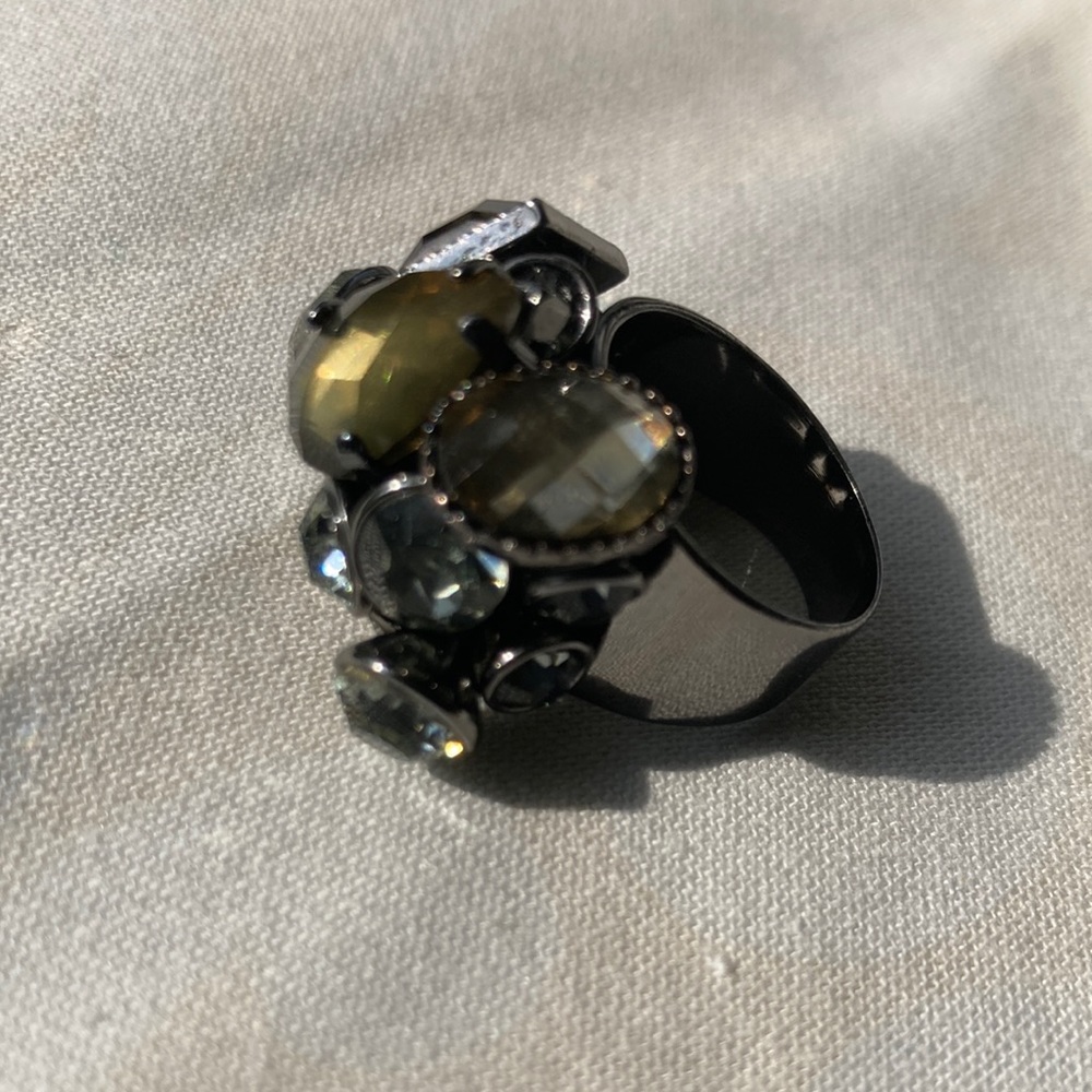 BCBG Gunmetal Statement Ring